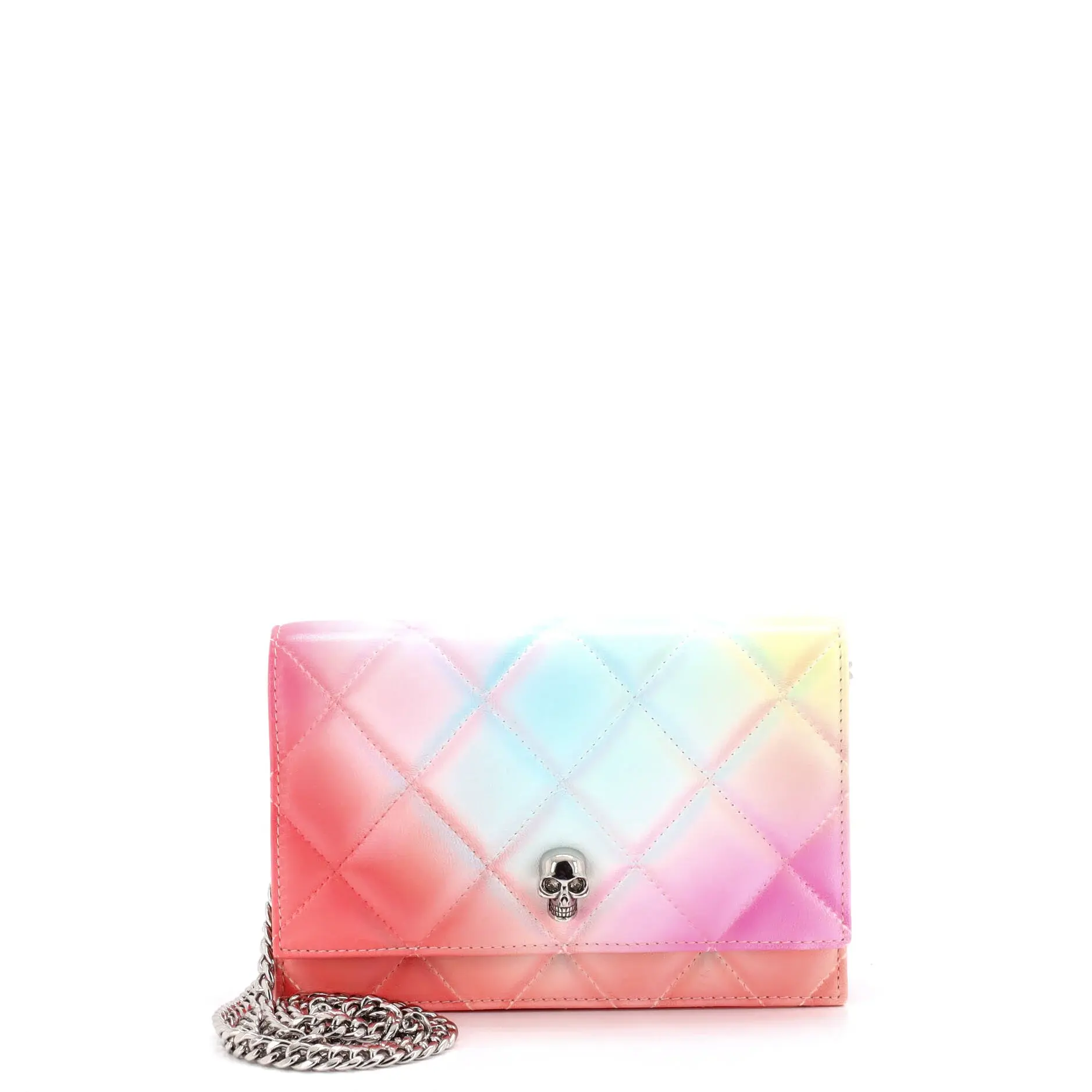 Pre-owned Alexander McQueen Leather Shoulder bags Skull Chain Crossbody Bag Quilted Small by Rebag