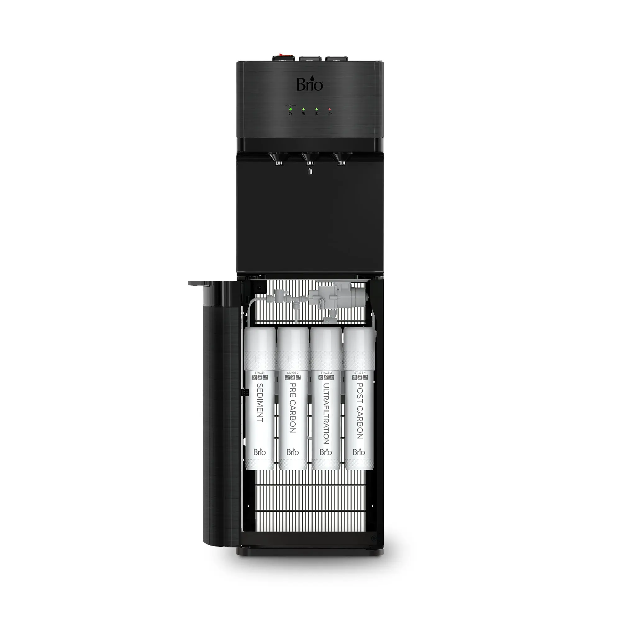 Brio 500 Series 4-Stage UF Black Stainless Bottleless Water Cooler Brio 500 Series 4-Stage UF Black Stainless Bottleless Water Cooler