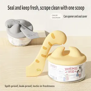 2-in-1 Pet Can Lid & Spoon Set, Reusable Cat Food Can Cover With Feeding Spoon & Opener Assist, 3-Size Universal Fit Lid For Dog & Cat Food Cans, Flexible Sealing Cover For Fridge Storage & Daily Feeding