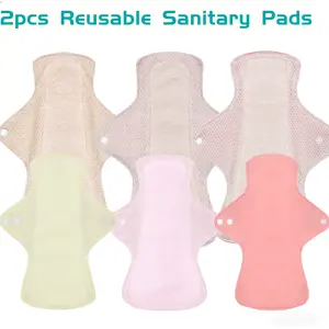 Reusable Washable Sanitary Pads, Cotton Mesh Breathable Menstrual Pads, Postpartum Care, Women's Physiological Pads, Eco-Friendly, Dual Sizes