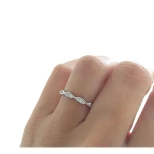 Sterling Silver Art Deco Wedding Band