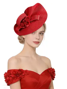 1PC Fascinators Hats for Women - Tea Party Hat Kentucky Fascinator Derby Flower Mesh Pillbox High Quality Hat for Bridal Wedding,Halloween, Christmas Festival, Mother's Day Gifts