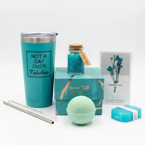 Spa Bath Gift Set For Her Includes Tumbler Bath Bomb Soap And Card Special Gift For You