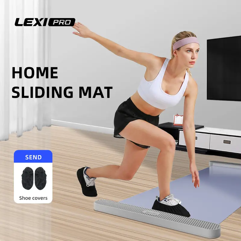 LEXI PRO Home Sliding Mat Training Silent PU Glide Surface V Shape Ski & Side Slide Workouts Includes Shoe Covers tiktokshopspringglowup,summervibes Fitness Mat Exercise Mat
