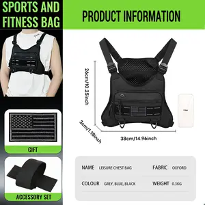 Outdoor Sports Chest Bag Adjustable EDC Travel Chest Pack Anti-Theft Multi-Functional for Workouts Cycling Hiking Motorcycle Accessories NEW