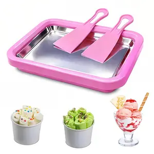 Ice Cream Roller Maker, At Home Rolled Ice Cream Maker Machine, Dairy Free & Frozen Yogurt Maker, Free Countertop Ice Cream Machine with Spade for Rolls, Sorbet & Frozen Yogurt