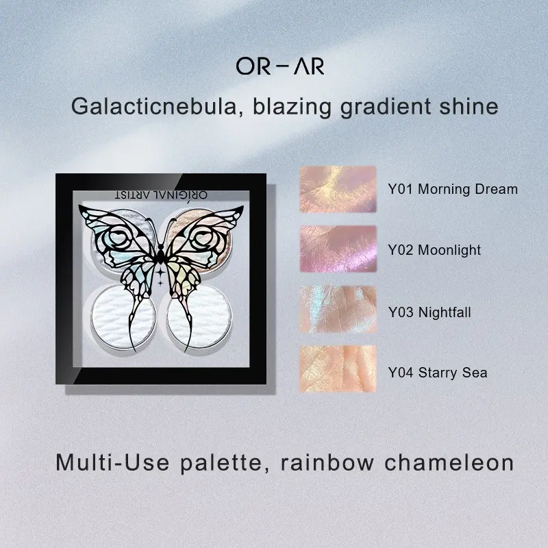 Original Artist Gradient Butterfly Highlighter Chameleon Eyeshadow, Glitter Eyeshadows, Shimmer Powder, Single Pack, No Flammable Aerosol Ingredients