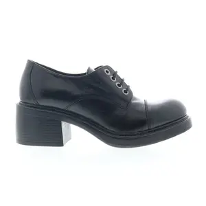 Miz Mooz Bleeker Womens Black Leather Oxfords & Lace Ups Casual Shoes