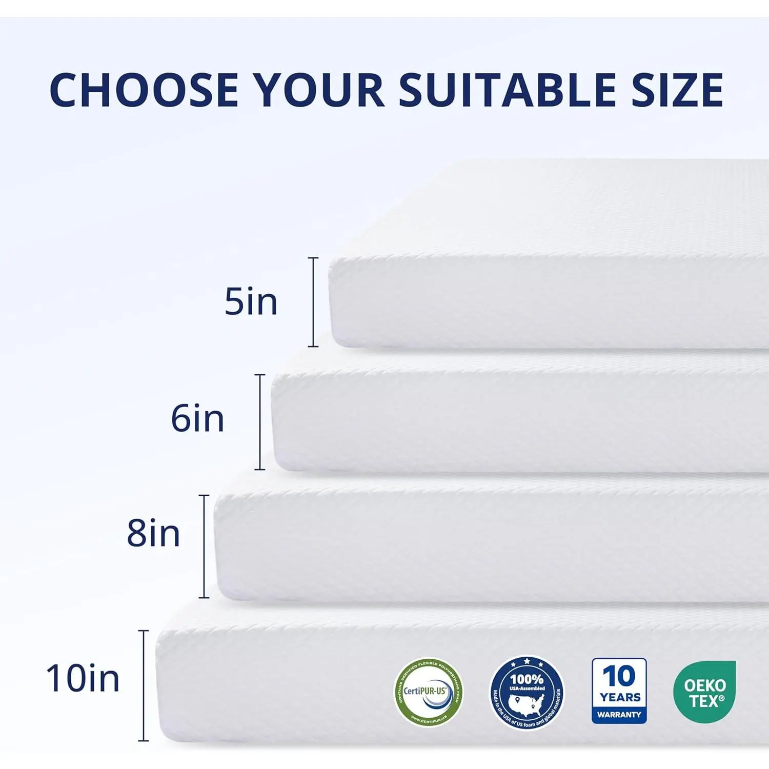 Twin Mattress 5 Inch Green Tea Memory Foam Mattress for Cool Sleep & Pressure Relief, Fiberglass Free, Bed in a Box, Removable Washable Cover, CertiPUR-US Certified