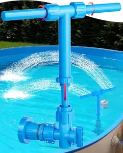 2026 Dual Spray Pool Fountain, 2-in-1 Retractable Height 360° Adjustable Waterfall Sprinkler Fountain, High-Pressure Pool Spray Fountain for Swimming Pool Spa Cooling, blue fun water