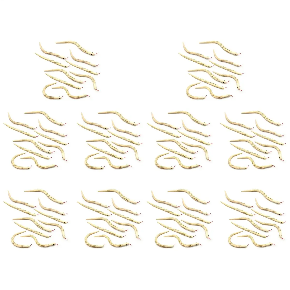 100Pcs 12 Inch Unfinished Wooden Wiggly Snakes Jointed Flexible Wooden Snake Blank Animal Model Crafts Toys for Arts