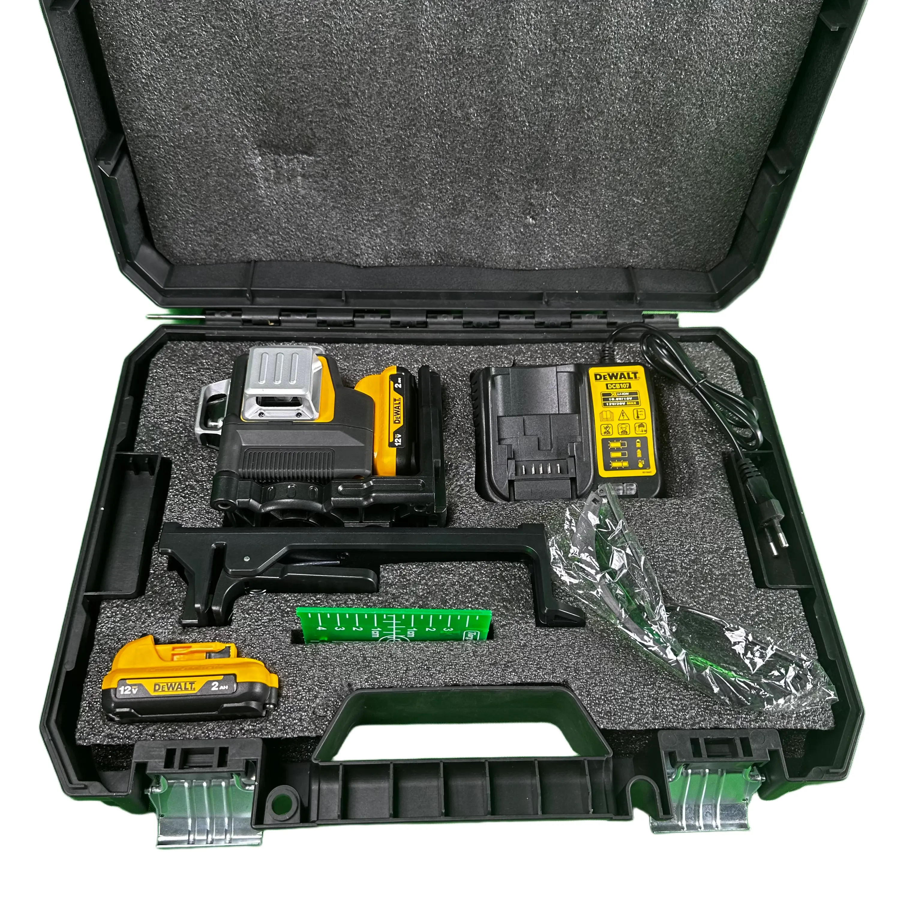 Dewalt Pink Green Beam Auto Self-Balancing 3-Axis Laser Level Full Kit, Corded Compact Tool Set with Protective Storage Box, Magnetic Base, Target Board for Woodworkers, Home Remodeling & Car Care Screw Nut Tasks