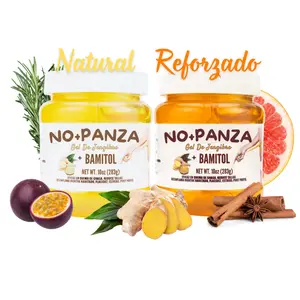 Duo Viral! Gel Natural + Reforzado de Jengibre No+Panza - NO+PANZA Ginger Gel Duo + Bamitol, Body Massage Gels 8.8 Ounce Each (Pack of 2) - Grapefruit, Aloe, Passionfruit, Cinnamon, Rosemary - Para Fajas & Workout