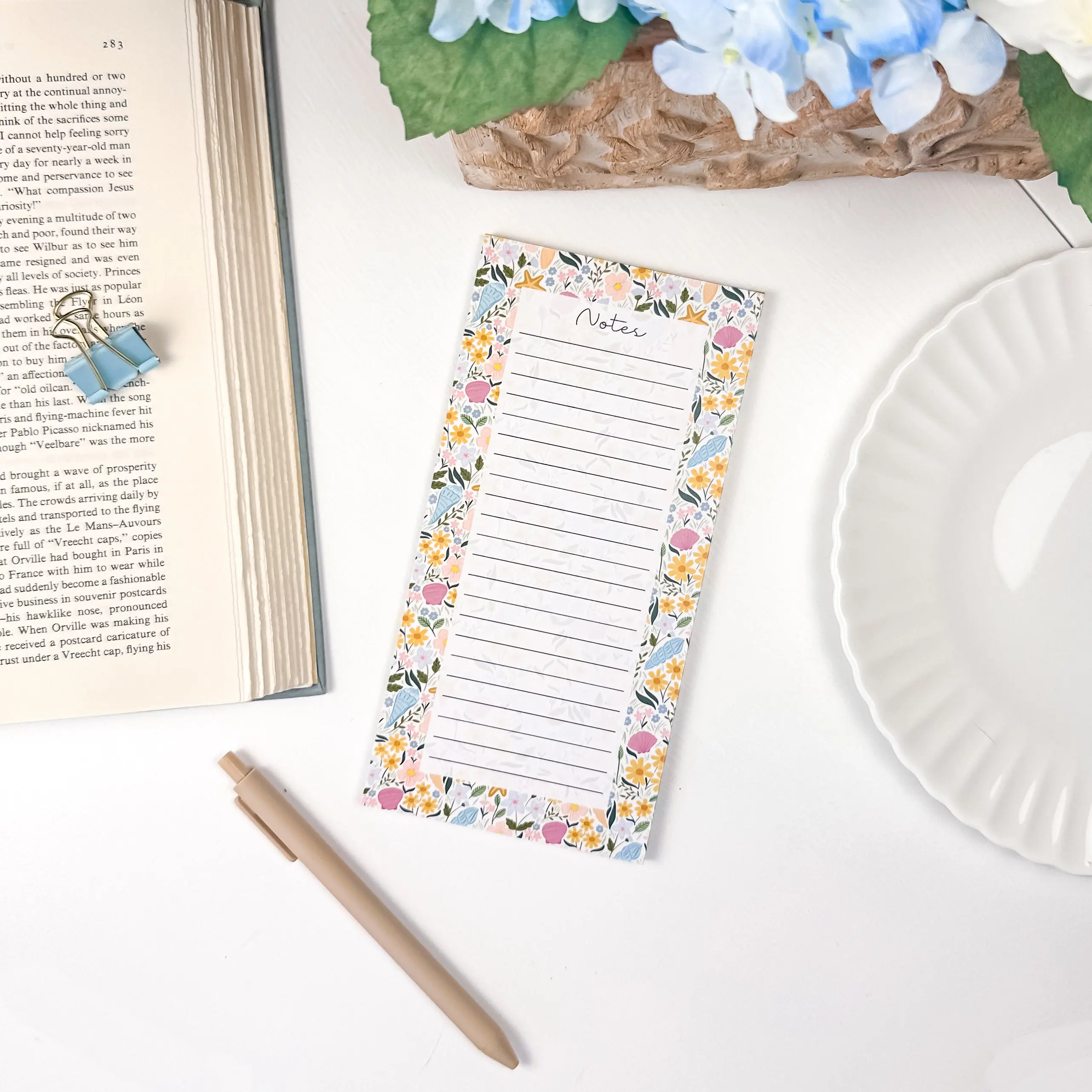 Petals and Shells Notepad | 4”x8” 50 Sheets
