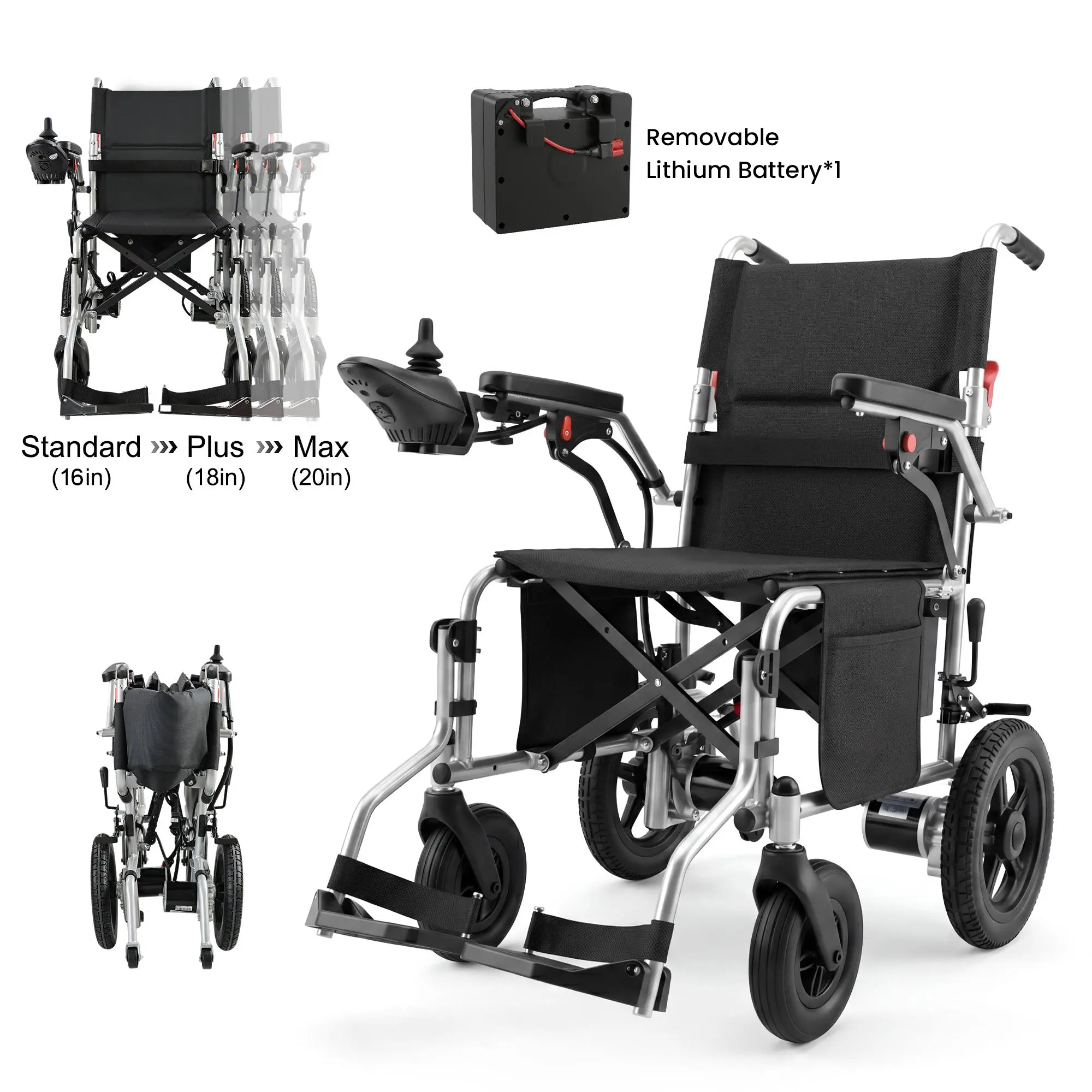 【Zygenair】 Electric Wheelchair for Adults Lightweight Foldable Power Wheelchair with 500W Dual Motors 15 Miles Range All Terrain Wheels 330 lbs Capacity Enhanced Safety Features Durable Shock Absorbing Posture Aid