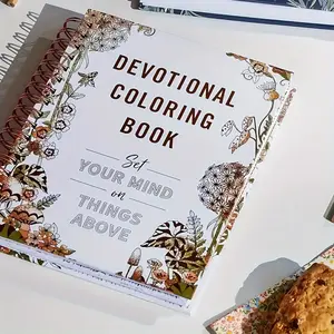 Adult Coloring Book for Relaxation & Creativity, Floral Illustrations, Guided Meditation Tips, Elegant Cover Design, Plant Art Painting, Coloring Gift Book, Devotional Coloring Book
