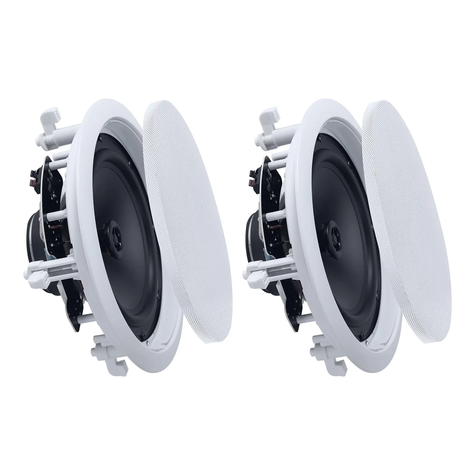 【summerfinds】VEVOR In Ceiling Speakers, 8", In-Ceiling & In-Wall Speaker System, Hi-Fi Sound, 150W Peak, 2-Way Flush Mount Speakers, for Damp Humid Placement, Home Theater, Living Room, or Covered Patio, 1 Pair