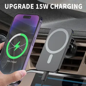 Magnetic Car Wireless Charger, 15w Fast Charging, Magsafe Car Charger, Compatible with iPhone 12-17 Series, Car Vent Phone Holder, Magnetic Mount