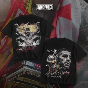 UNDISPUTED Ilia Topuria El Matador UFC 317 Heavy Cotton T-shirt El Matador VS Do Bronx MMA Fight Night Shirt Fan Apparel Pump Cover Direct-to-garment Printing