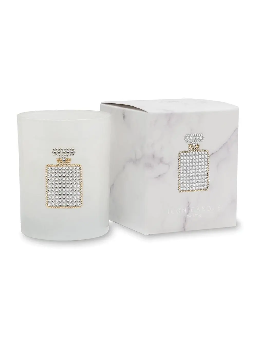 Primal Elements CIGPB Perfume Bottle 9.5 oz. Icon Candle in White Marble