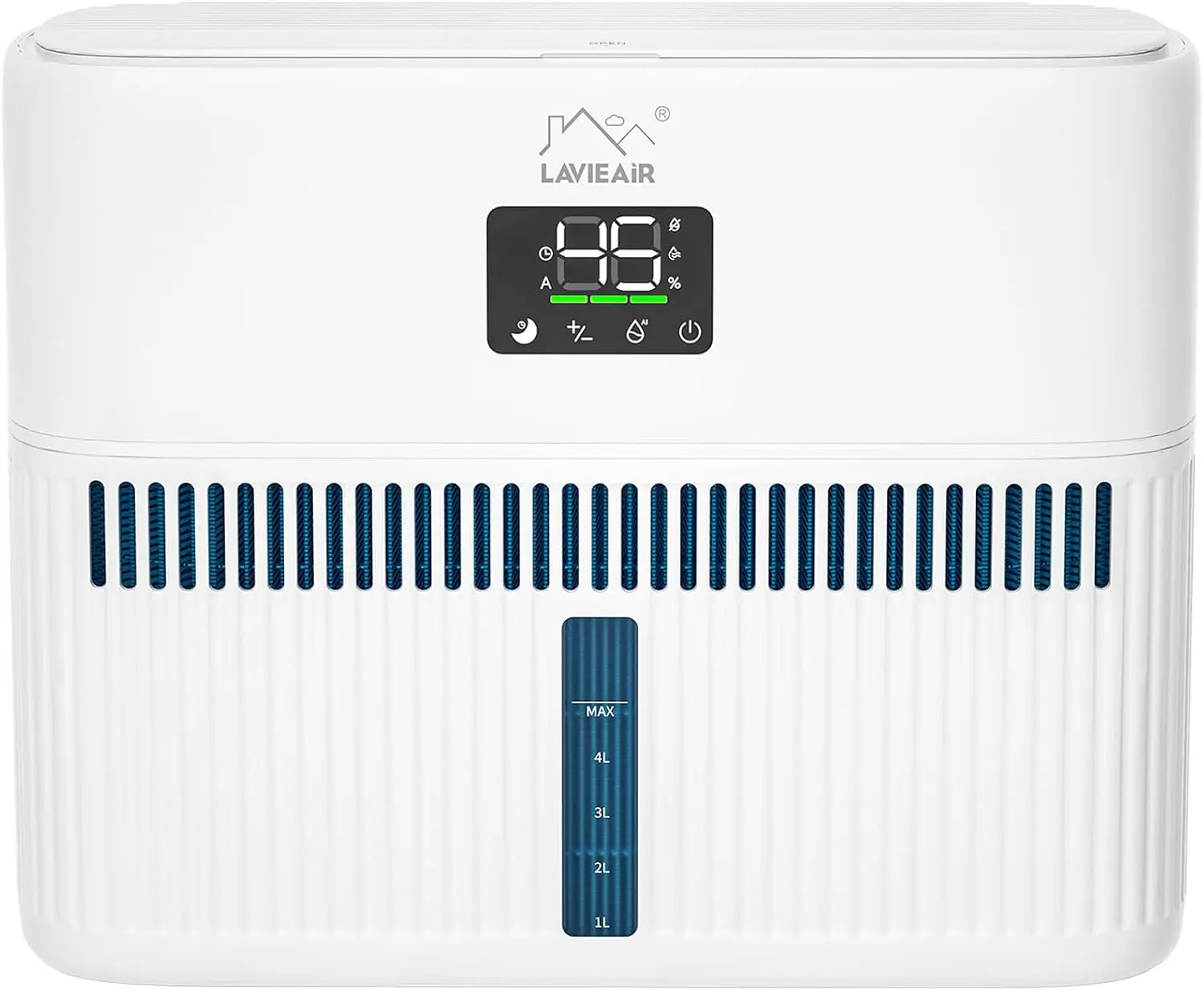 LAVIEAIR Tabletop Evaporative Humidifier - 5L Tank, AI Auto Mode, Baby Safe, Mist-Free No White Dust, Top Fill, 48H Max Runtime, Easy to Clean, for Large Rooms Up to 300 ft², Tabletop Mount
