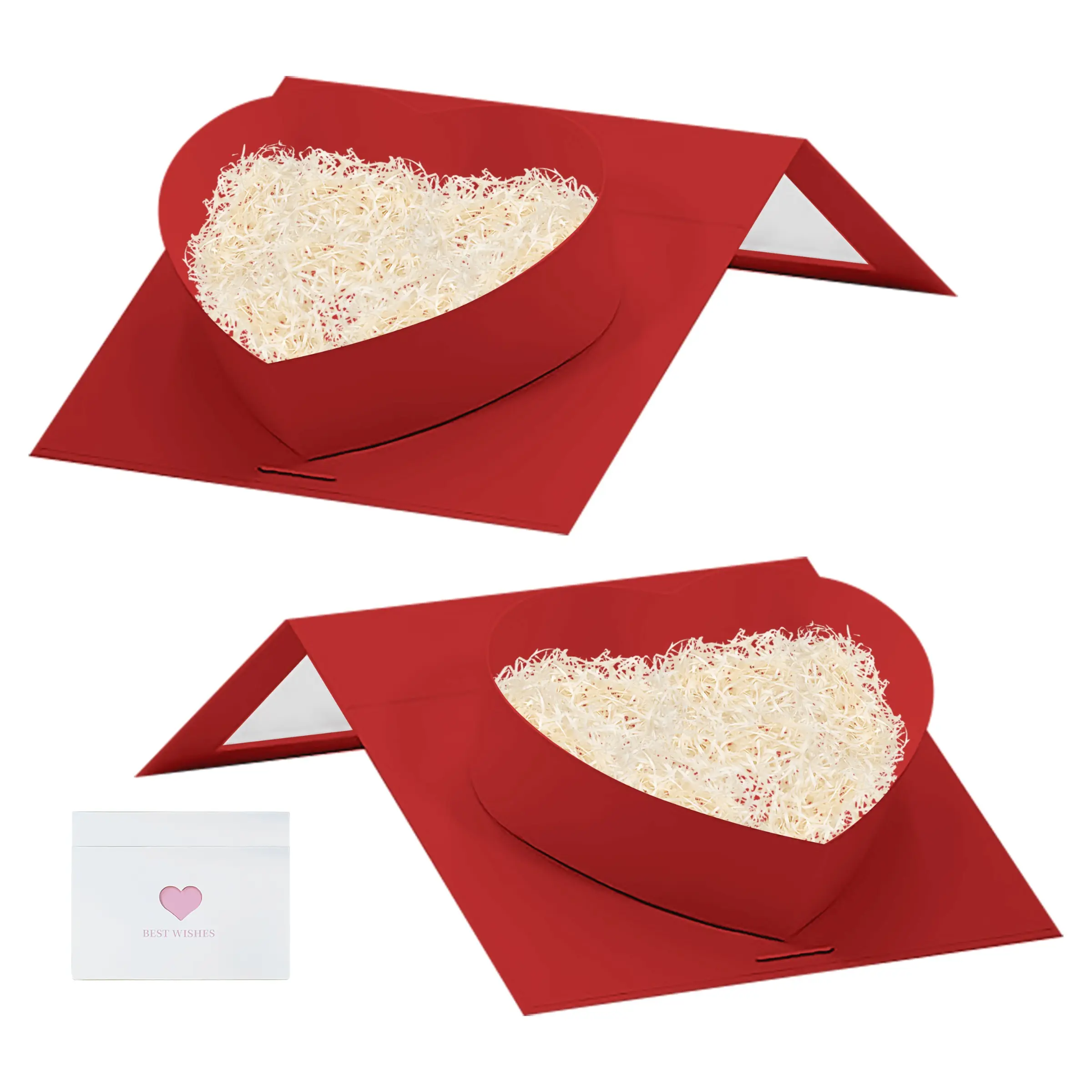 Gift Boutique Valentine's Day Heart Shaped Gift Boxes with Window Hearts Treat Box with Lids Nesting Cardboard Cookie Box for Gift Giving Holiday Decorative Present Wrapping & Packaging
