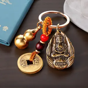 Copper Five Blessings Feng Shui Set, Feng Shui Ornaments, Good Luck Wealth Health Success Amulet, Lucky Chinese Charm, Multi-Purpose Gift Pack