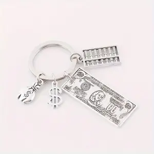 Fun Metal Keychain with Dollar Sign Design, Unique Accessory for Bags Backpacks Cars, Perfect Gift for Friends and Family