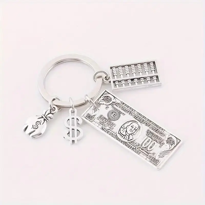 Fun Metal Keychain with Dollar Sign Design, Unique Accessory for Bags Backpacks Cars, Perfect Gift for Friends and Family, Keychain Decor