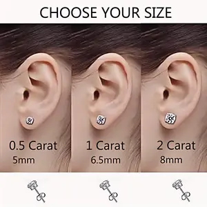 【MARS2059】Moissanite Ear Stud Earrings 0.5-2 Carat Round Cut D Color VVS1 For Women Men S925 Sterling Silver Piercing Hypoallergenic Jewelry Gifts
