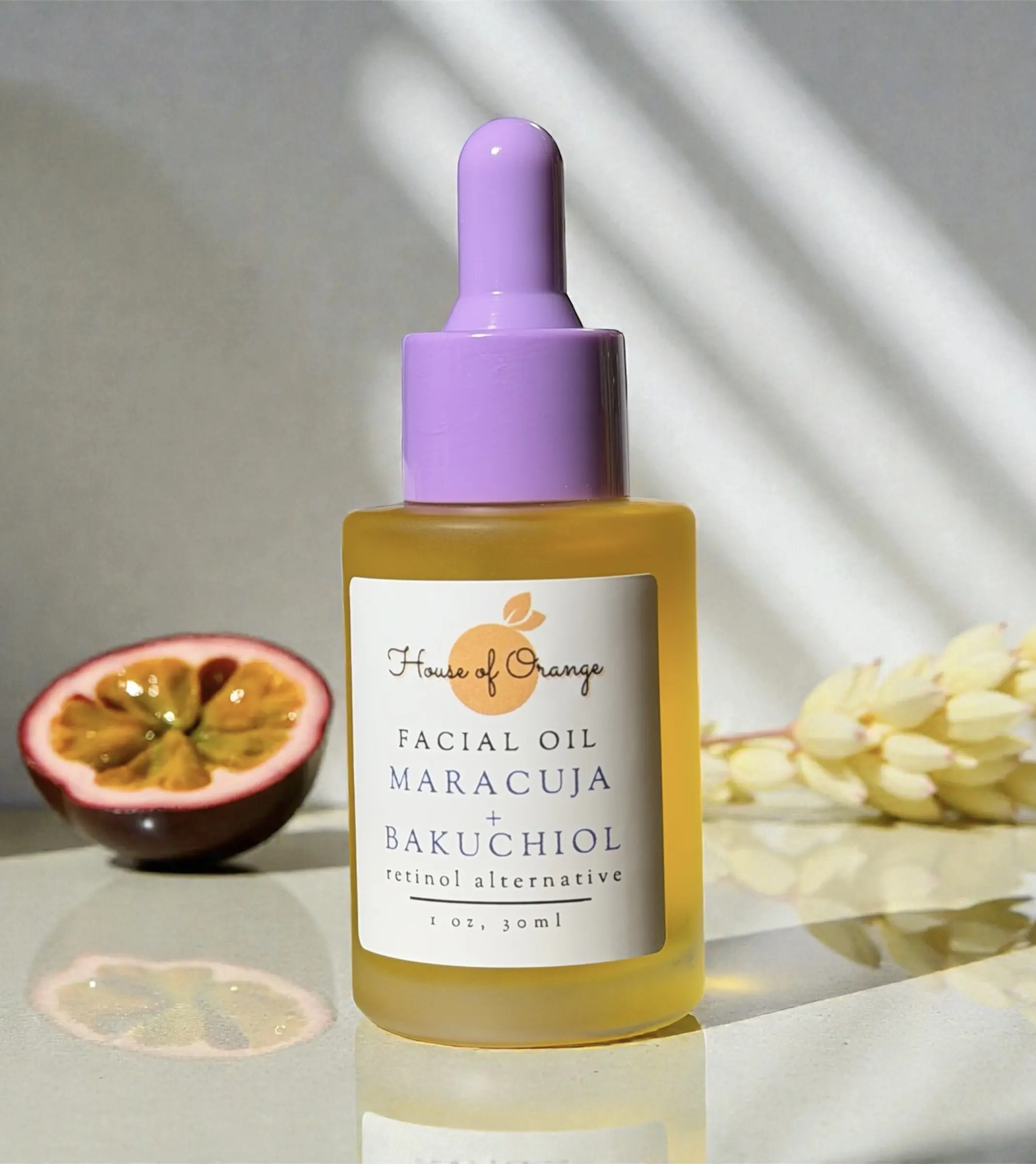 Bakuchiol Maracuja Facial Oil- Retinol Alternative, For Sensitive Skin, Natural, Fragrance Free, Repairing For Fine Lines and Wrinkles