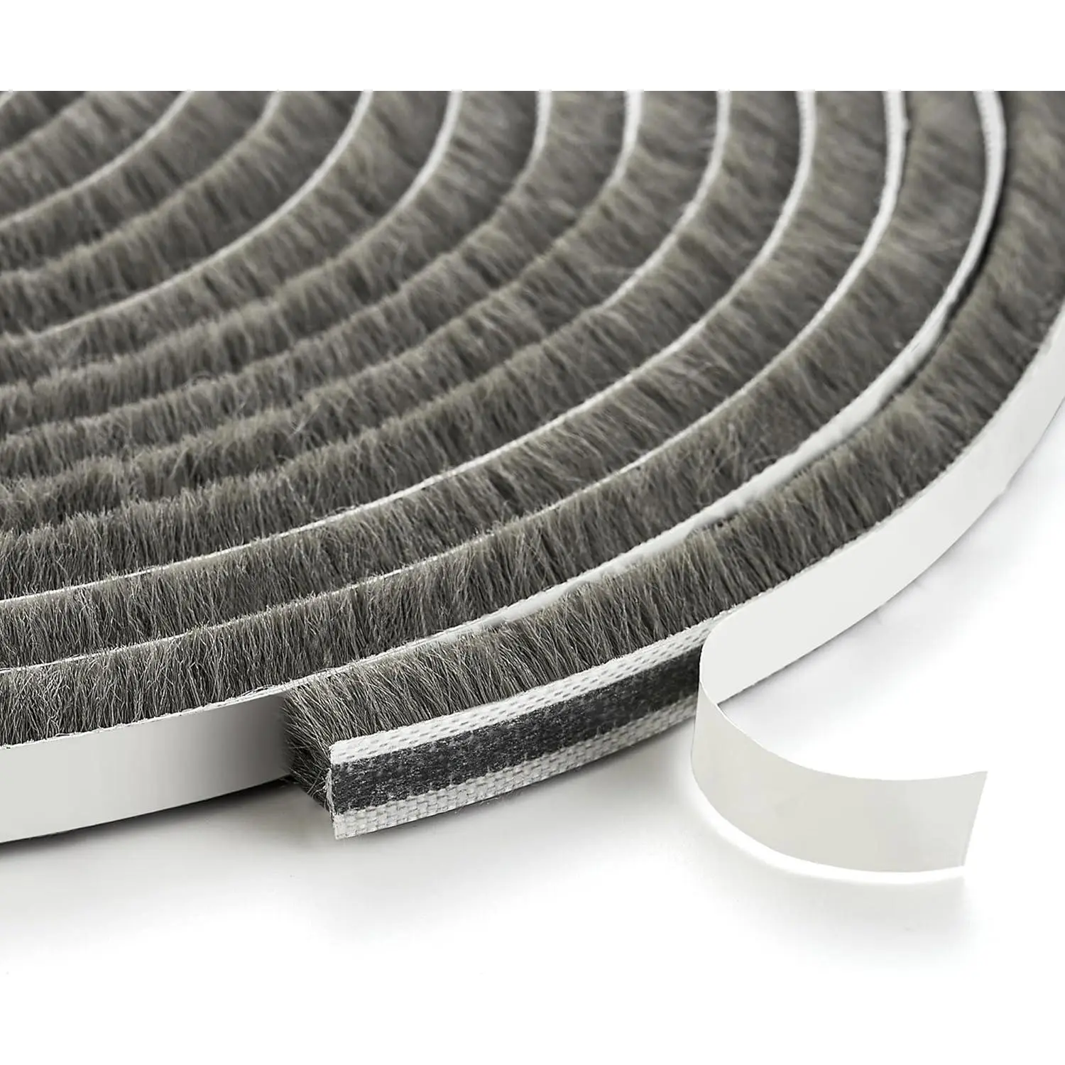 33 Ft Window Seal Strip, 0.35 inch x 0.35 inch Sliding Door Weather Stripping Window Seal, Pile Self Adhesive Window Weather Stripping,Door Noise Blocker, Grey
