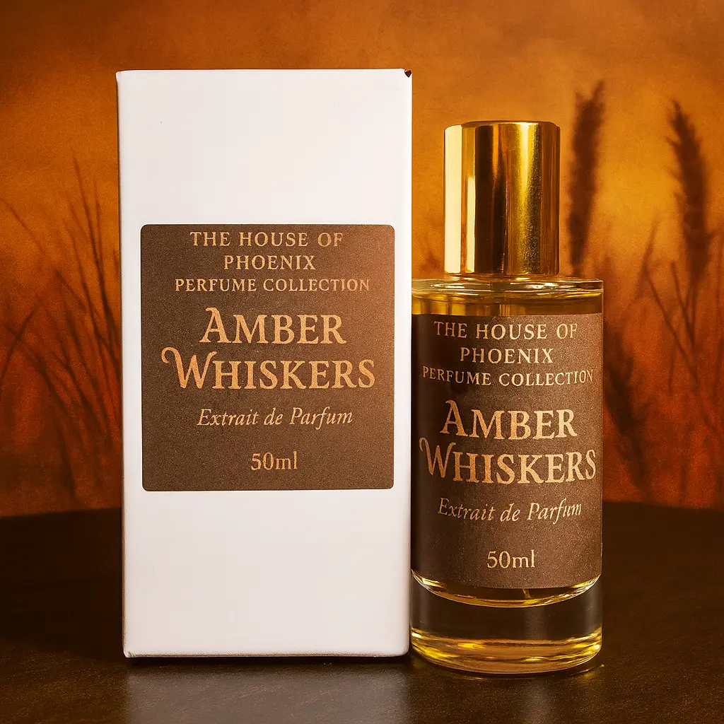 Amber Whiskers Extrait de Parfum 50ML Unisex by The House of Phoenix Aromatic Woody Fragrance long lasting perfume  Spiced Amber Vanilla Suede