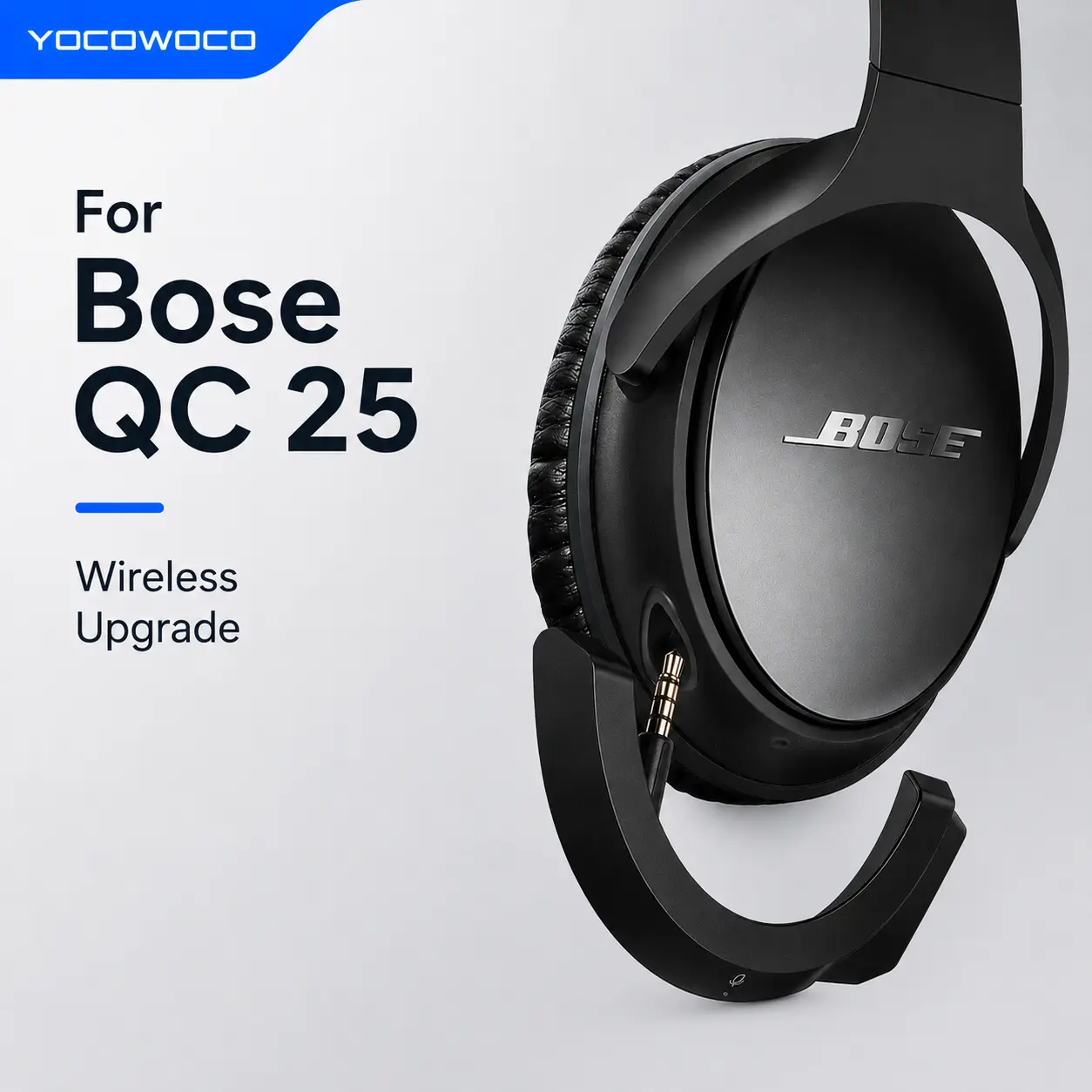 Upgraded aptX Wireless Bluetooth Adapter for Bose QuietComfort 25 QC 25Headphones with Mic/Volume Control
