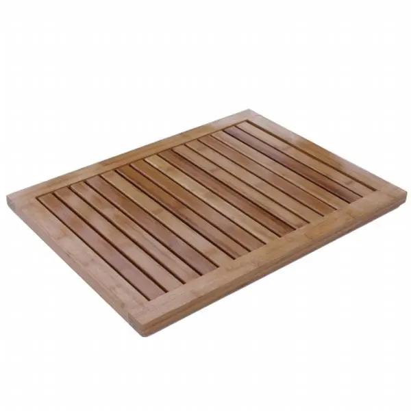 212 MAIN 100% Bamboo Rectangle Bath Mat - 23.75 inches L, 7 lbs, Bamboo-Surfaced, Eco-Friendly, Modern Rubber-Backed Non-Slip Bathroom Decorative Mat, Highly Absorbent for Shower Bath, Ideal Home Gift (includes screw), One Piece