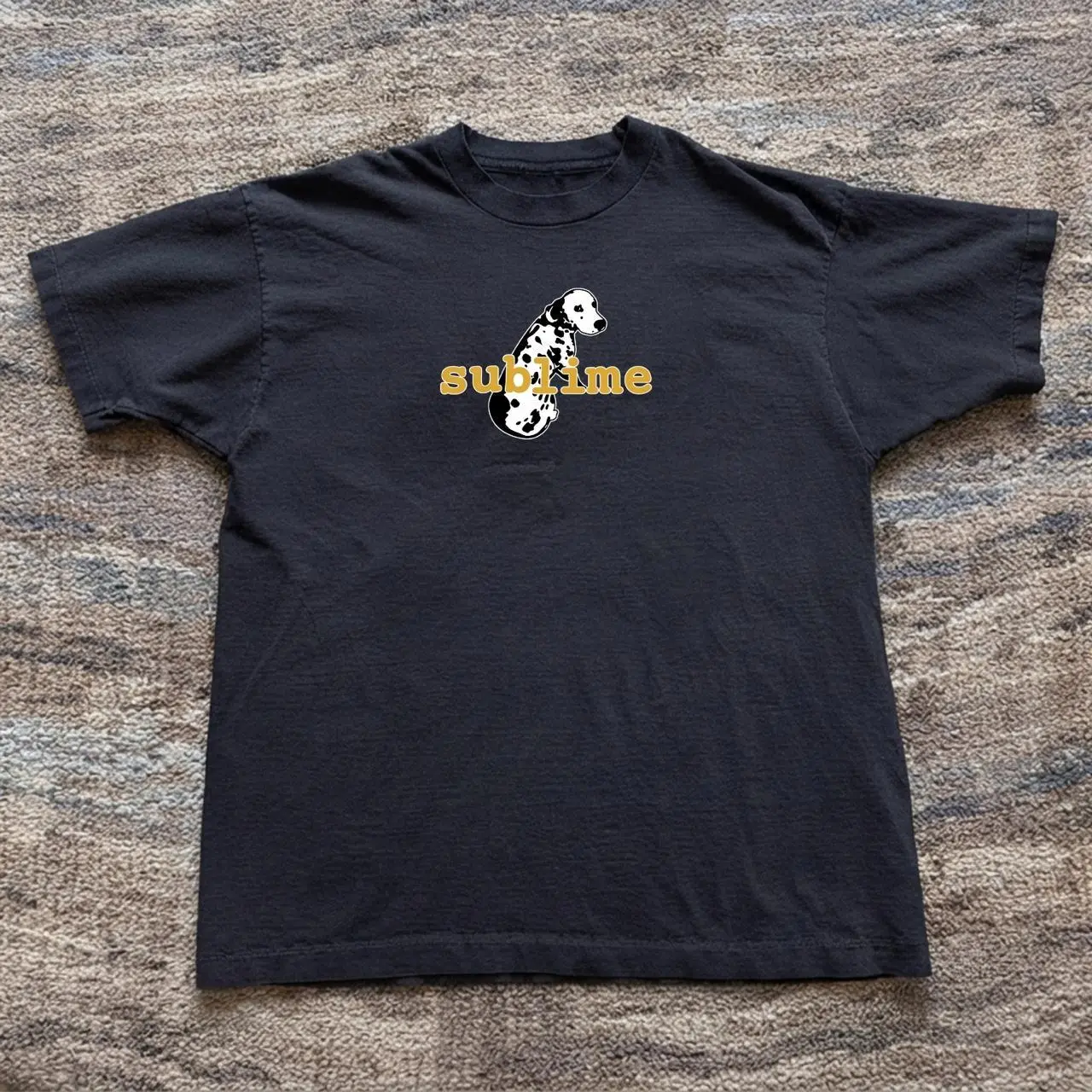 Black Sublime Dalmatian Dog Graphic Tee T-shirt