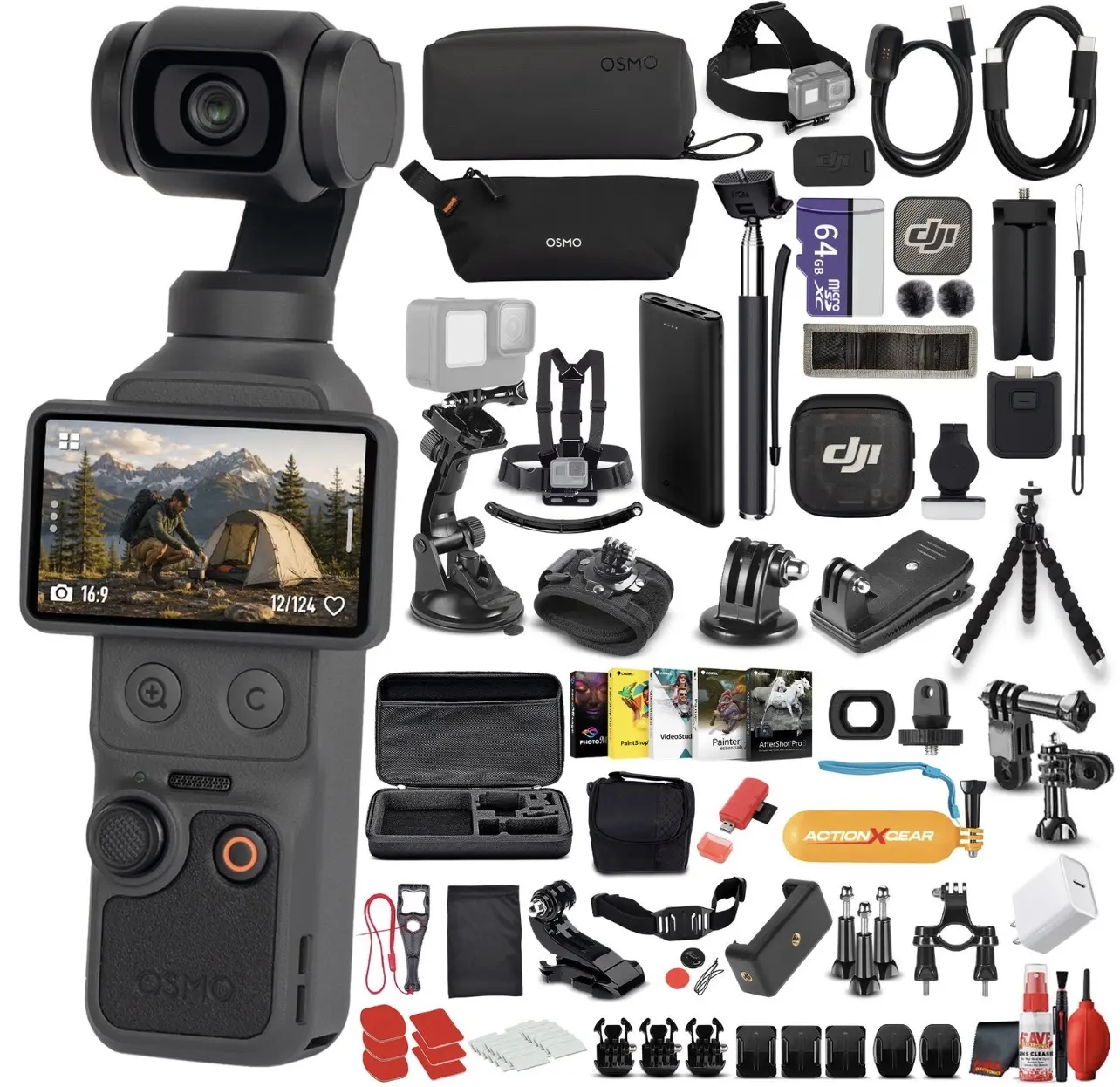 DJI Osmo Pocket 4 Creator Combo 6K Gimbal Camera w Wide-Angle Lens + 64GB