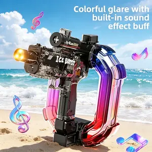 Ultra Powerful Electric Water Gun for Kids Outdoor Play with Aurora Ice Blast Rainbow LED Lights Sound Effects Long Lasting Battery Large Capacity Rapid Fire Pulse Water Blaster Toy Gift Set
