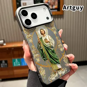 Phone Case for iPhone 17 16 15 14 Pro Max 13 12 11 XR XS Plus Air E Saintly Radiant Guardian Pattern Matte Shockproof Anti-Scratch Stylish Smartphone Cover Cellphone Protective