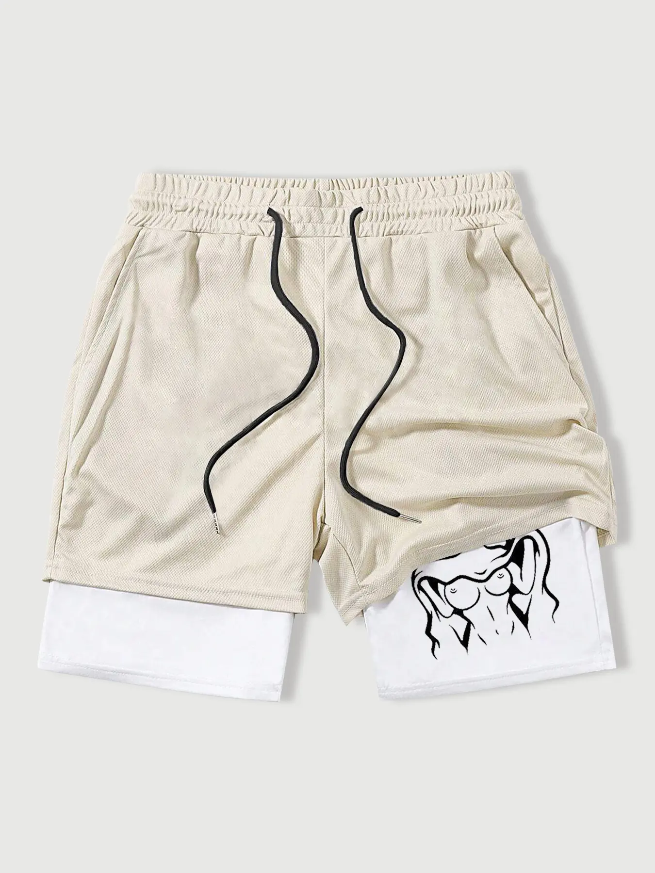 Men's Summer Shorts, Adjustable Shorts, Pattern Print Hot Pants, Dual Layer Sports Design, Comfortable Short Fit, Casual Wear for All Seasons, Volley Shorts, Summer Style Shorts, Shorts Sportswear, Sports Drawstring Shorts