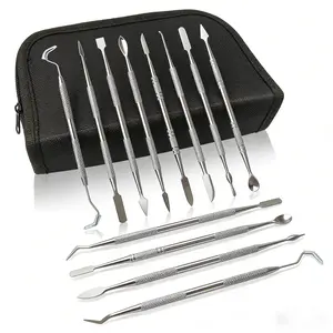 12PCS Stainless Steel Wax Carving Tools Set – Double-Ended Sculpting Tools for Jewelry Wax, Clay, Pottery & Dental Craft with Storage Case