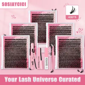 Lash Clusters Natural 40D Cluster Eyelash Extensions 9-16mm Individual Lashes Cluster Wispy 320pcs Eyelash Clusters Lash Extension for Self Application with Bond&Seal Remover Tweezers Brush All Tools in One (40D, 9-16mm) HALIDAYHAUL TikTokShop