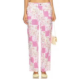 GUIZIO Adrian Patchwork Pant in Pink Multi