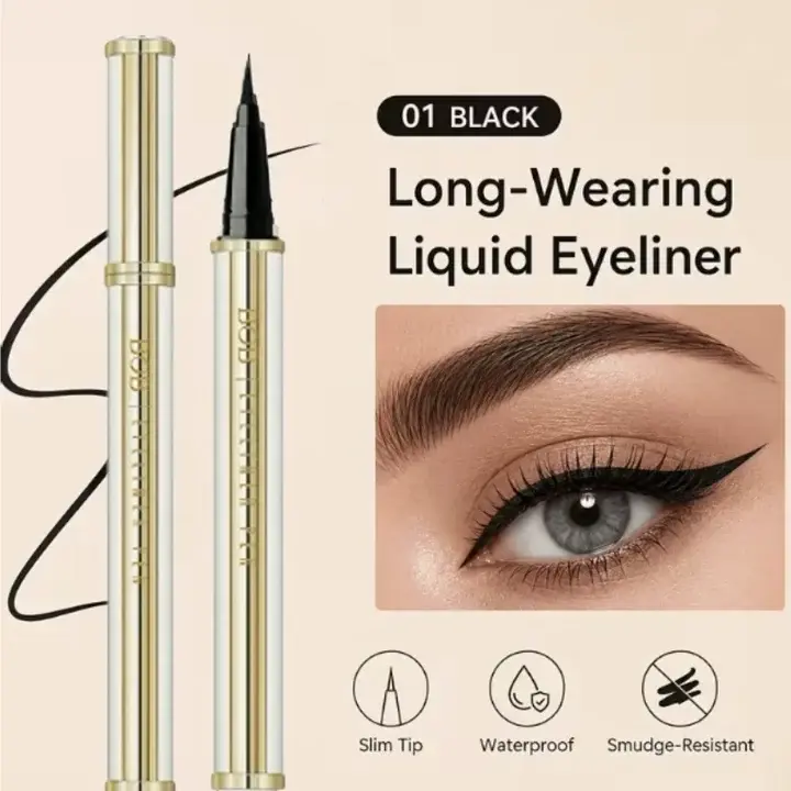 Ultra-Smooth Creamy Liquid Eyeliner – Waterproof & Long-Lasting Eyeliner for Beginners, Smooth Thick Tip for Bold & Precise Eye Lines,  Easy to Apply, Sweat-Resistant Daily Eye Makeup Gift for Women & Girls