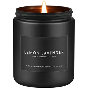 Lemon Lavender Candle | Scented Candles for Home, Aromatherapy Gifts - Soy Candles for Home Scented, Candle Gift for Women Men, Natural Fragrance -7oz 50 Hours Long Burning