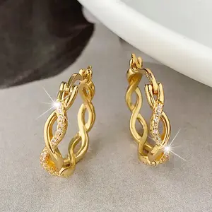 Hypoallergenic 925 Sterling Silver Huggie Hoops - 18K Gold Plated Cubic Zirconia Earrings, Dainty Minimalist Everyday Hoops for Sensitive Ears | Luxurious Gift