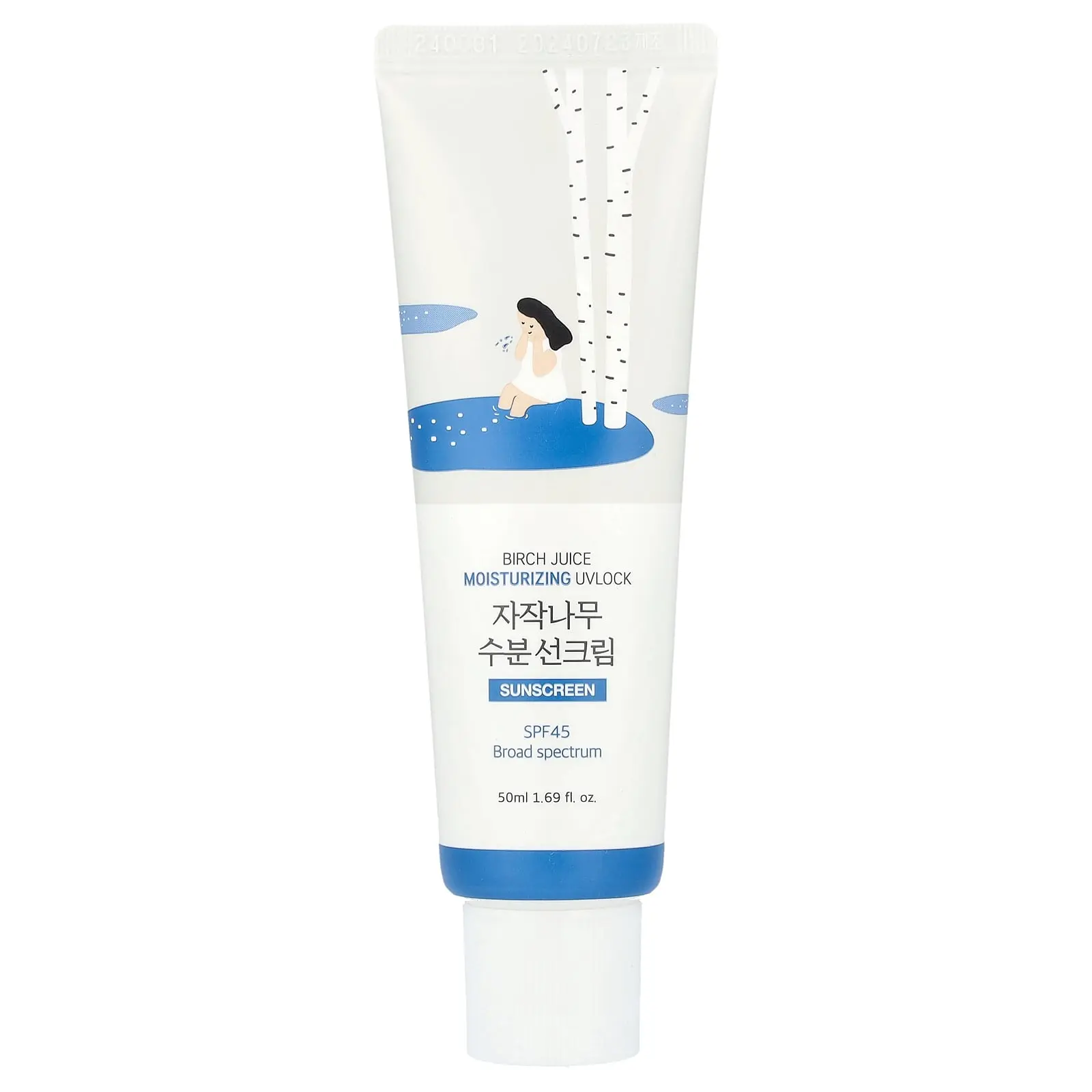 Round Lab Birch Juice Moisturizing UVLock Sunscreen, SPF 45, 1.69 fl oz (50 ml) | HSA/FSA Eligible