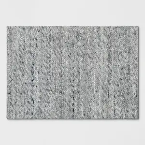 2'x3' Chunky Knit Wool Woven Rug Gray - Project 62