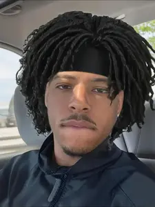 Dreadlock Wig Headband Dreadlock Wig Short Afro Curly/Kinky Synthetic Curly Hair Dreadlock Wig for Men Dreadlock Hair Braided Wigs