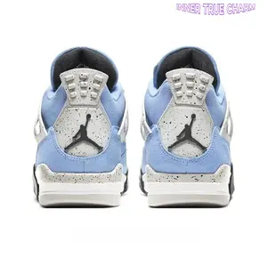 University Blue & Cement Grey High-Top Sneakers | Nubuck Leather & Mesh Upper with Air Cushion Sole | Retro Basketball & Streetwear Shoes
